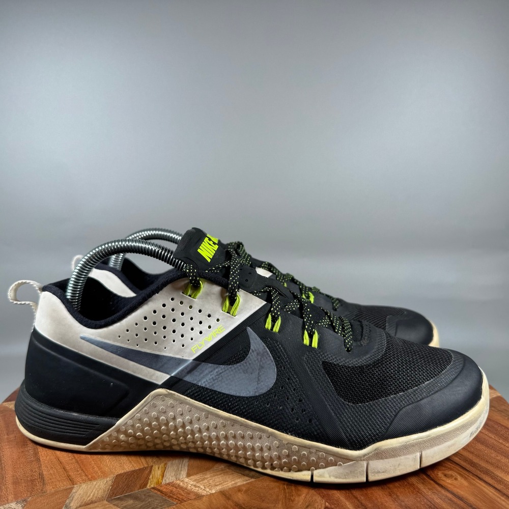 Nike Metcon 1 Women Black Cool Grey Volt Training Shoes 813101-001 Size 10.5